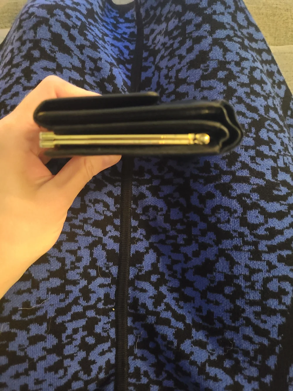 Yves Saint Laurent Black Leather Wallet with Silver Logo